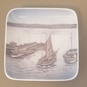 Vintage Royal Copenhagen Sailboat Trinket Dish